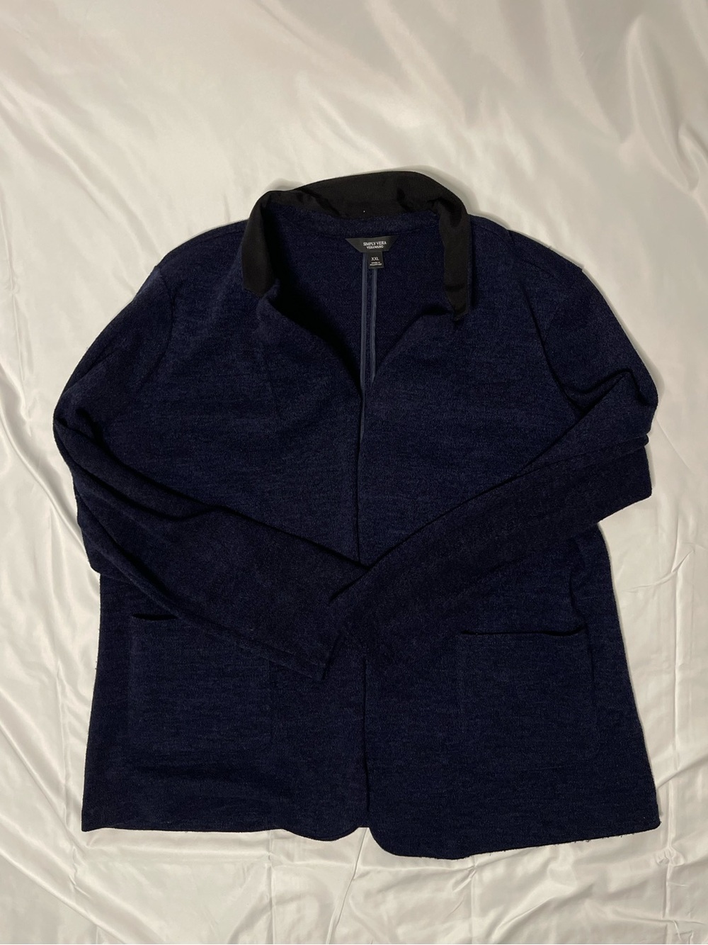Simply Vera - Vera Wang Navy Open-Front Knit Sweater - Picture 6 of 15
